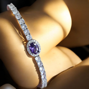 Bracciale in argento con zirconi