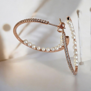Orecchini " cerchi" in argento rose'