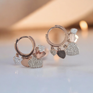 Orecchini " cerchi " in argento rose '