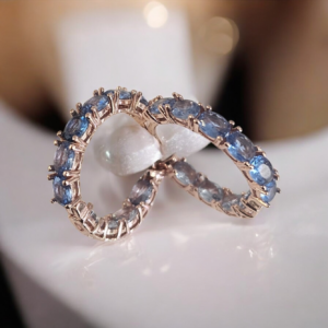Orecchini "cerchi " in argento rose '