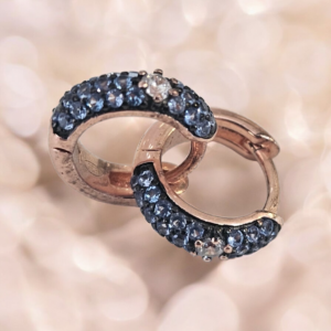 Orecchini "cerchi " in argento rose '