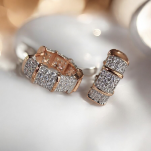 Orecchini "cerchi " in argento rose'