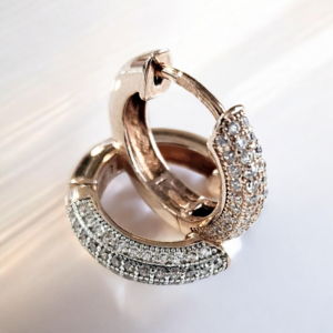 Orecchini " cerchi  " in argento rose '