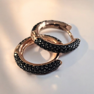Orecchini " cerchi  " in argento rose '
