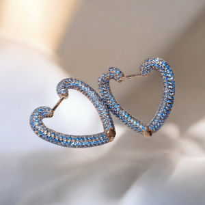 Orecchini " cuore " in argento rose'