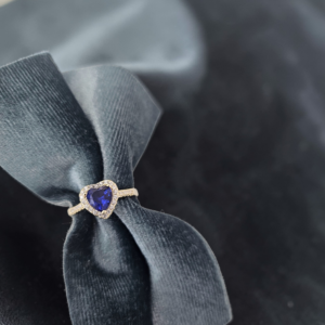 Anello "cuore" in argento dorato