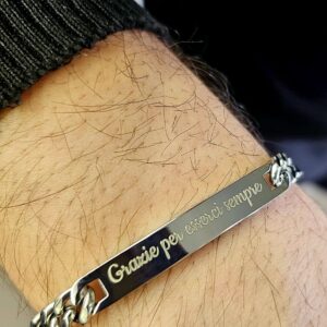 Bracciale uomo in acciaio " festa del papà