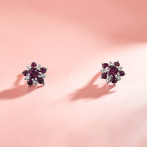 Orecchini in oro 18kt con diamanti e rubini