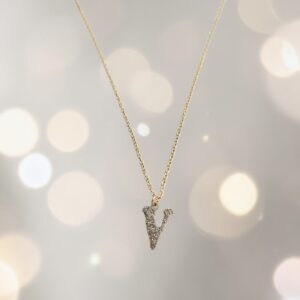 Collana Rebecca in oro 18kt con pendente lettera V