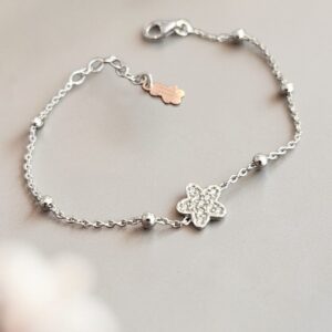 Bracciale Nanan bambina in argento 925 con fiore centrale