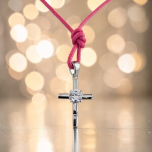 Ciondolo Croce in argento 925 con cordoncino