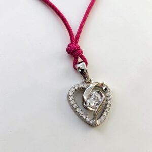 Ciondolo Cuore in argento 925 con cordoncino
