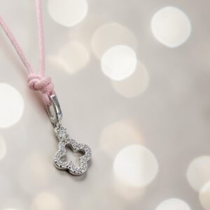 Ciondolo Fiore in argento con cordoncino