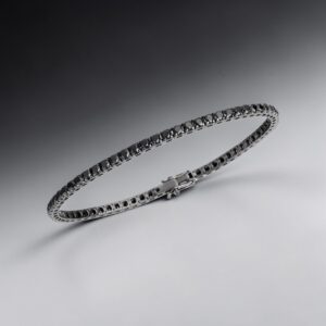Bracciale Tennis in argento con zirconi black