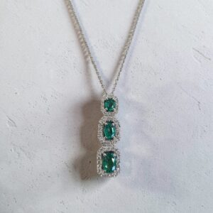 Collana DD DELUCCHI con diamanti e smeraldi