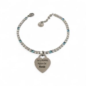 Bracciale tennis festa della mamma con incisione "Sei la mamma migliore del mondo "