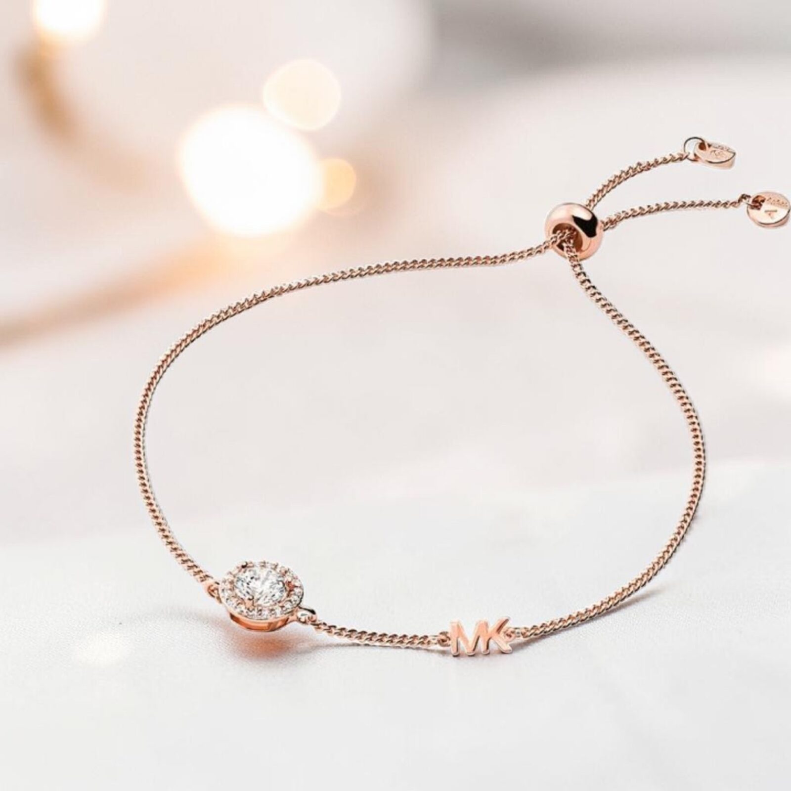 Bracciale da Donna in Argento 925 Rose Gold con Pavé di Zirconi – Stile Minimal Chic