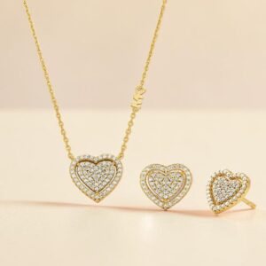 Set Cuori Michael Kors composto da collana e orecchini dorati