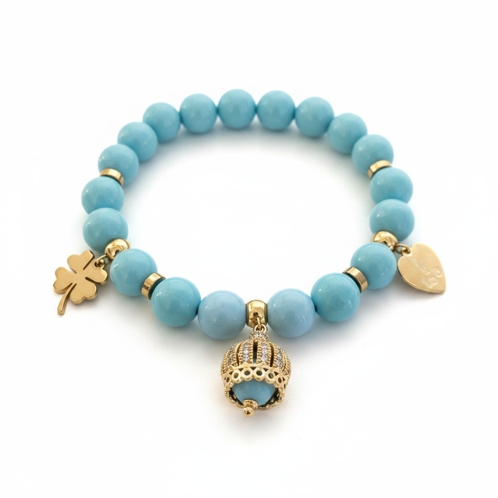 Bracciale " Kara' " con pietre naturali pasta di turchese