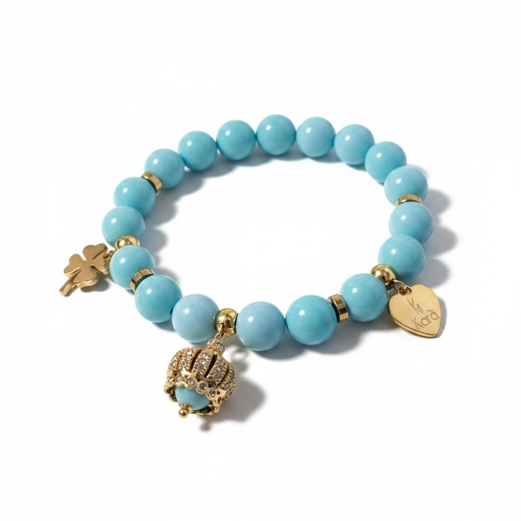 Bracciale " Kara' " con pietre naturali pasta di turchese - immagine 4