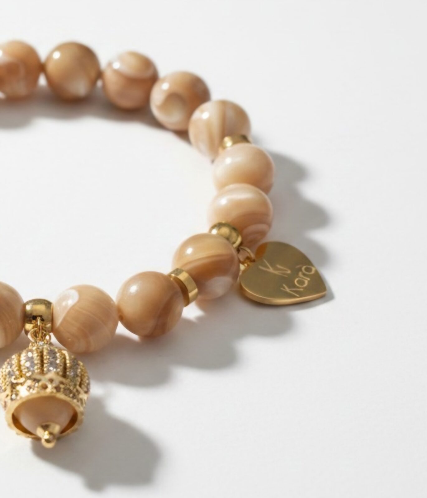 Bracciale elastico Karà-Madreperla cappuccino - immagine 5