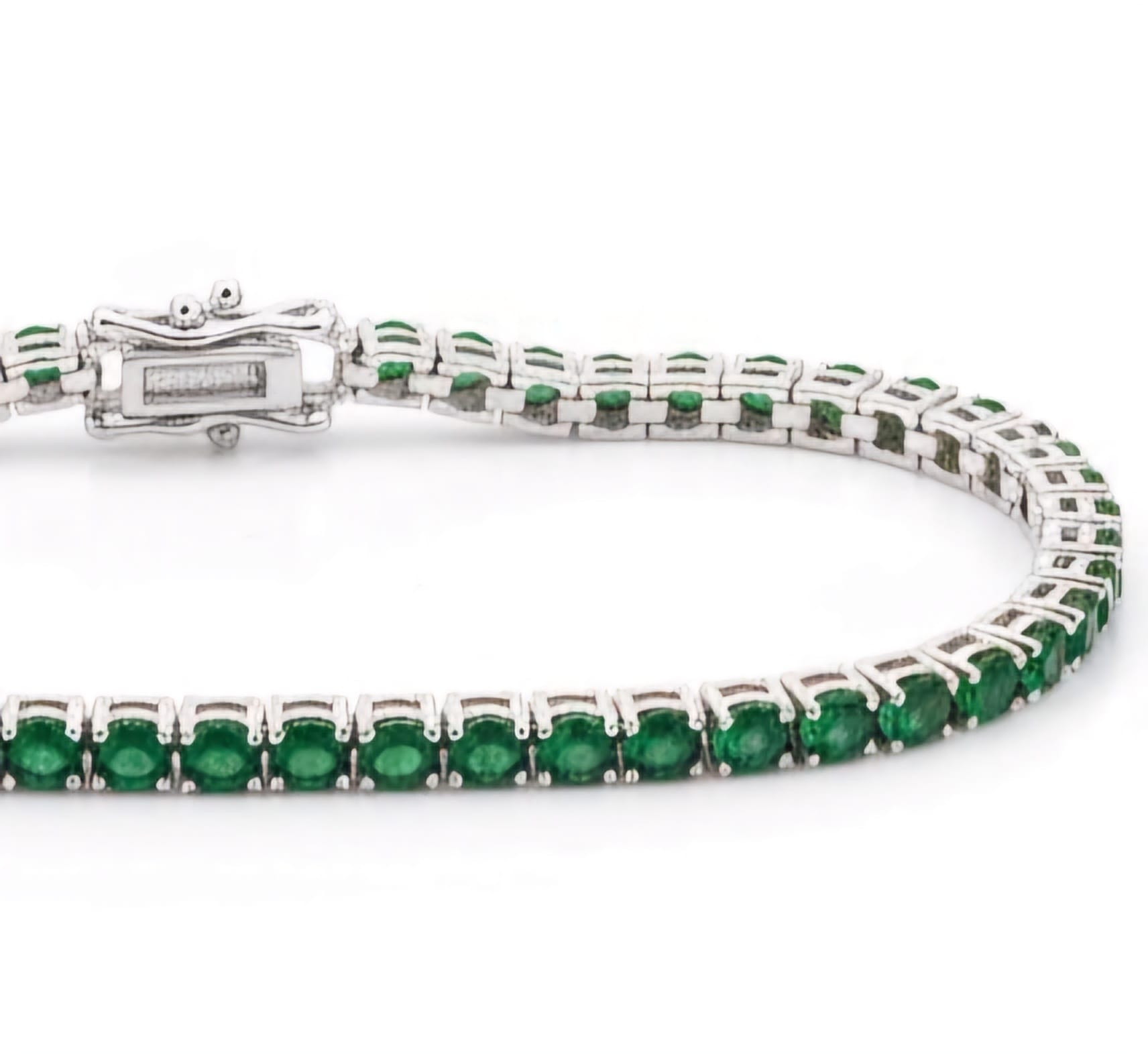 Bracciale Tennis in Argento 925 con Zirconi Verde Smeraldo - immagine 3